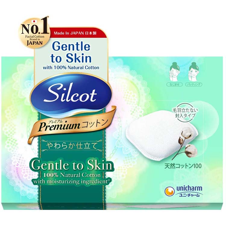 Silcot Premium Cotton Soft Premium Natural Cotton 100 66 Pieces Japan Hydrating Fluffy Gentle Facial Cotton Puff Pad