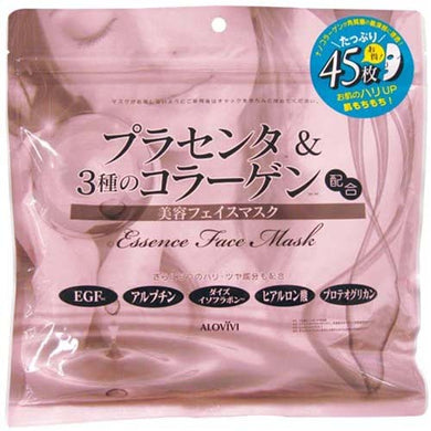 ALOVIVI Placenta & 3 Types of Collagen Beauty Essence Face Mask 45 Sheets Japan Moisturizing Skincare