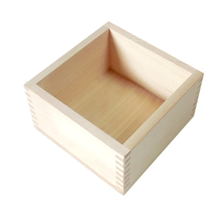 Japanese Cypress Wooden Box Square Food Drink One Bushel