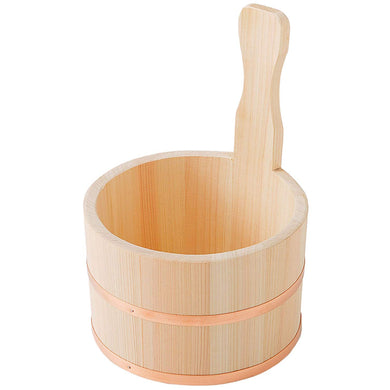 IKEGAWA Wood Cypress Single Hand Use Bath Basin Copper Hoop