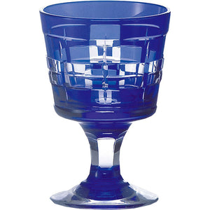 Toyo Sasaki Glass Cold Sake Glass  Yachiyo Cut Glass Sake Cup 4-ways Made in Japan Blue  Approx. 97ml LS29801SULM-C591