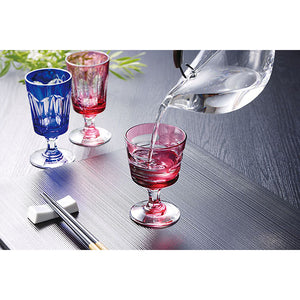 Toyo Sasaki Glass Wine Set Cold Sake Sake Cup Spring Haze Approx. ?O6.4?~H9.3?EM6.4cm LS29801SAU-C592