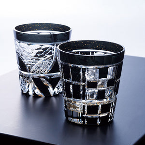Toyo Sasaki Glass Cold Sake Glass  Yachiyo Cut Glass Cup Open Fan Pattern Made in Japan Black Approx. 85ml LSB19755SBK-C637