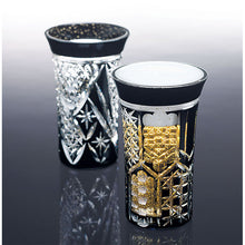 画像をギャラリービューアに読み込む, Toyo Sasaki Glass Cold Sake Glass  Yachiyo Cut Glass Cup Open Fan Pattern Made in Japan Black Approx. 85ml LSB19755SBK-C637

