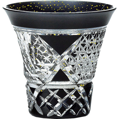 Toyo Sasaki Glass Cold Sake Glass  Yachiyo Cut Glass Cup Bamboo Fence Pattern Made in Japan Black Approx. 85ml LSB19755SBK-C638