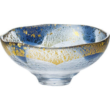 Laden Sie das Bild in den Galerie-Viewer, Toyo Sasaki Glass Large Bowl Gold Foil Bowl Blue Tomoe Made in Japan Blue  Approx. ?O14.2?~6.3cm 43220G-WSHB

