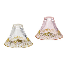 Muat gambar ke penampil Galeri, Toyo Sasaki Glass Cold Sake Glass  Set Good Luck Charm Blessings Cup Mount Fuji Cold Sake Cup Set Made in Japan Pink &amp; Clear Approx. 65ml 2-pieces G636-T73
