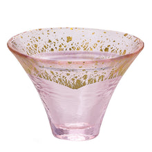 Cargar imagen en el visor de la galería, Toyo Sasaki Glass Cold Sake Glass  Good Luck Charm Blessings Cup Mount Fuji Gold Sakura Made in Japan Pink Approx. 65ml 42085G-ERP
