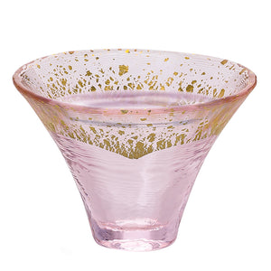 Toyo Sasaki Glass Cold Sake Glass  Good Luck Charm Blessings Cup Mount Fuji Gold Sakura Made in Japan Pink Approx. 65ml 42085G-ERP
