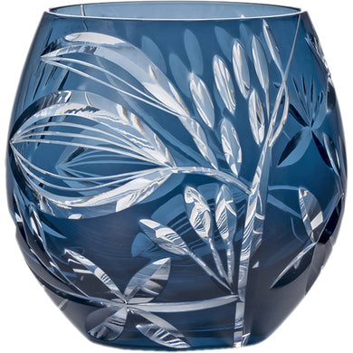 Toyo Sasaki Glass Free Glass  Kiriko Chinese Clematis Blue  Approx. 350ml HG110-54BG