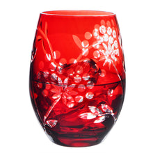 Laden Sie das Bild in den Galerie-Viewer, Toyo Sasaki Glass  Glass  Tumbler Kiriko Reeve&#39;s Spiraea Red Approx. 420ml HG111-58R
