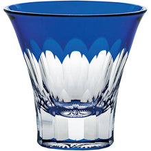 Laden Sie das Bild in den Galerie-Viewer, Toyo Sasaki Glass Cold Sake Glass  Yachiyo Cut Glass Kaleidoscope Cup Bamboo Grass Leaf Blue  Approx. 85ml LS19759SULM-C694-S2

