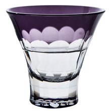 将图片加载到图库查看器，Toyo Sasaki Glass Cold Sake Glass  Yachiyo Cut Glass KaleidoscopeCup Nanten Pattern Made in Japan Purple Approx. 85ml LS19759SP-C694-S4
