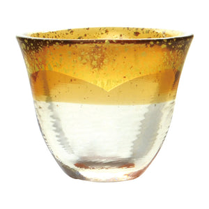 Toyo Sasaki Glass Sake Cup Japanese Glass Hot Sake Amber Gold Foil Made in Japan Brown Approx. 75ml 42140TS-G-WGAB