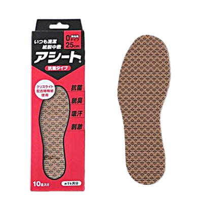 Asheet Kobashi Inc. Always Clean & Fresh Paper Foot Sheet In-sole O-Type (Anti-Bacterial) 25cm (For Men) (Quantity for Approx. 1 month)