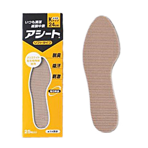Asheet Kobashi Inc. Always Clean & Fresh Paper Foot Sheet In-sole K-Type (Soft) 24cm (For Women) (Quantity for Approx. 1 month)