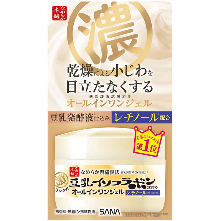 Nameraka Honpo Retinol Wrinkle All-in-One Gel Cream N 100g Dry Skin Moisturizer