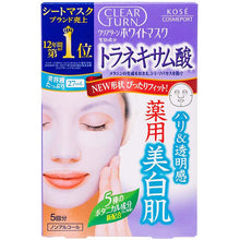 画像をギャラリービューアに読み込む, KOSE Clear Turn White Mask (Tranexamic Acid) 5 Sheets, Japan Beauty Skin Care Translucent Whitening Face Pack
