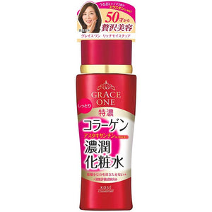 KOSE Grace One Rich Moisture Lotion R Moist Toner 180ml Japan Anti-aging Care Concentrated Collagen Beauty Skin Care