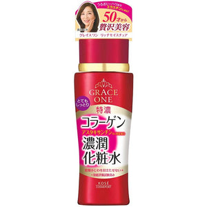 KOSE Grace One Rich Moisture Lotion R (Very Moist) 180ml Japan Anti-aging Care Concentrated Collagen Beauty Skin Care