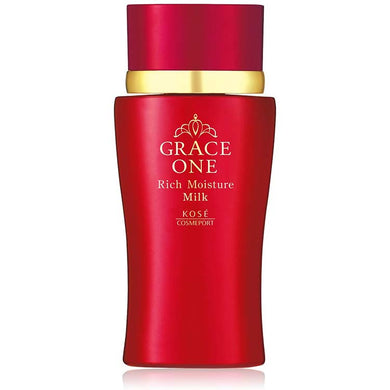 KOSE Grace One Rich Moisture Milk (Milky Lotion) 130ml Japan Anti-aging Collagen Astaxanthin Skin Care (Above 50 years)