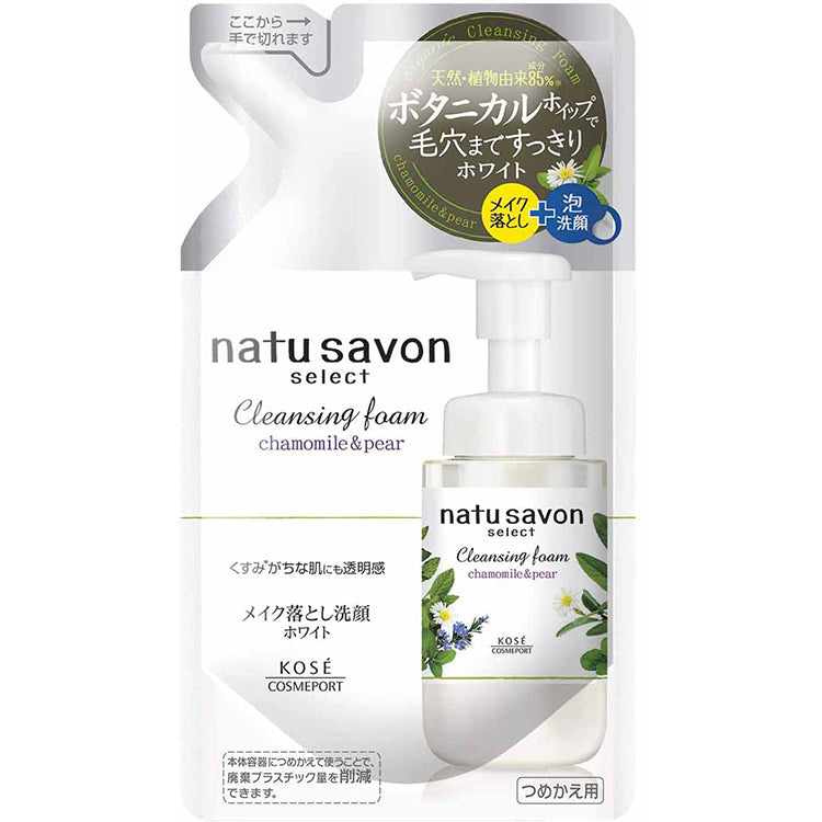 Kose softymo Natu Savon Select White Cleansing Foam Refill 180ml