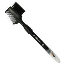 将图片加载到图库查看器，Made In Japan For Sensitive Skin Made from Natural Materials Gentle Eyebrow Make-up Brush &amp; Comb Integrated Eyebrow Pencil Black (B-1)

