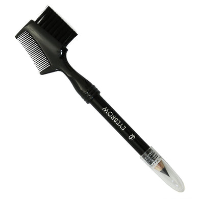 Made In Japan For Sensitive Skin Made from Natural Materials Gentle Eyebrow Make-up Brush & Comb Integrated Eyebrow Pencil Black (B-1)