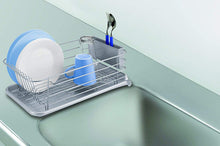 Load image into Gallery viewer, Vertical &amp; Horizontal Placement of Dishes W-Coated Water Drainage Drainer Slim &quot;N-POSE&quot; White 5531
