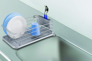 Vertical & Horizontal Placement of Dishes W-Coated Water Drainage Drainer Slim &quot;N-POSE&quot; White 5531