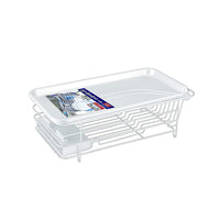 Vertical & Horizontal Placement of Dishes W-Coated Water Drainage Drainer Slim "N-POSE" White 5531