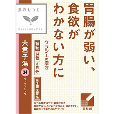 Chinese Herbal remedy Kampo Rikkunshito Extract Granules 24 Packets Weak Gastrointestinal Tract