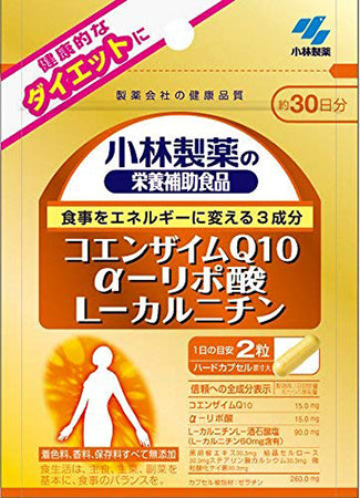 Coenzyme Q10 / alpha-Lipoic acid / L-carnitine 60 Tablets, Japan Energy Dietary Supplement Coenzyme Q10 / alpha-Lipoic acid / L-carnitine 60 Tablets, Japan Energy Dietary Supplement