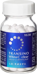 Transino White C Clear 120 Tablets for 60 Days, Alleviate Spots & Freckles from Inside, Vitamin C B E, Japan Whitening Fair Skin Health Beauty Supplement