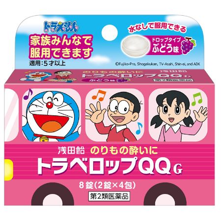 Travelop Motion Sickness remedy Grape Taste 8 Tablets