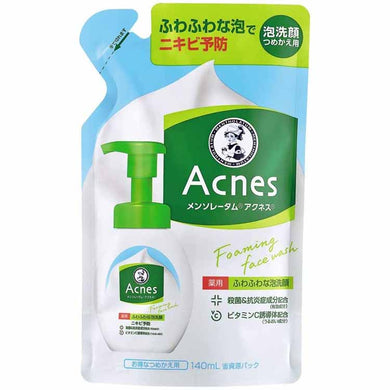 Mentholatum Acnes Acne Prevention remedy Fluffy Foam Face Wash Refill 140ml Facial Cleanser
