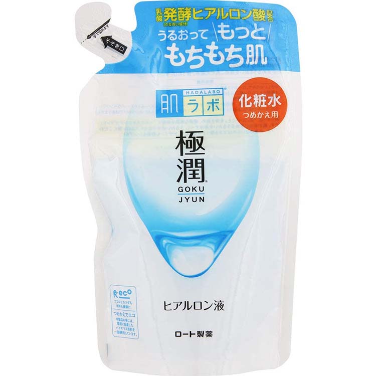 Hada Labo Gokujyun Hyaluronic Acid Solution SHA Hydrating Lotion 170ml Refill Rich Moist Texture Soft Skin Care