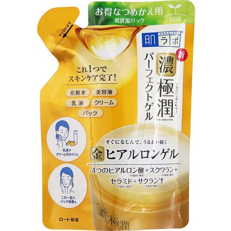 Hada Labo Koi-Gokujyun Perfect Gel 80g Refill High Moisture Super Hyaluronic Acid Collagen Ceramide Beauty Skin Care 