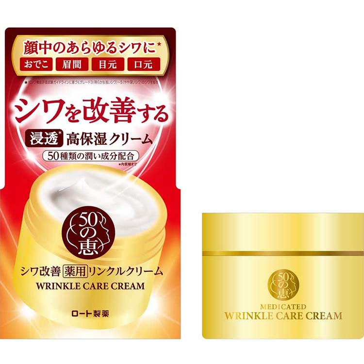 ROHTO 50 No Megumi Medicated Wrinkle Care Cream 90g High Moisture Targeted Anti-aging Skincare