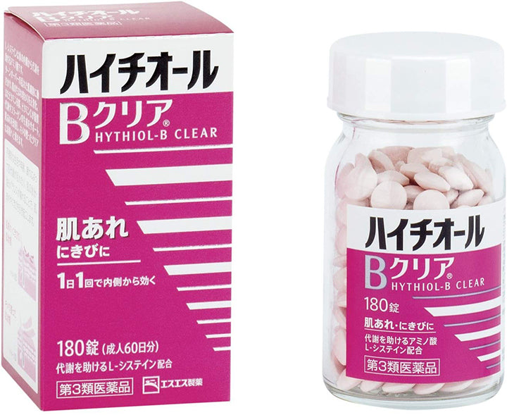 Hythiol B Clear 180 Tablets for acne skin care. Just 1 pill a day will help to clear blemishes and promote good healthy skin. With amino acid L-cysteine, Vitamin Bs and C to boost healthy skin cells.